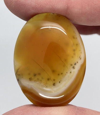 40x30mm Banded Agate Dyed Yellow Cabochon Gemstone S4093H