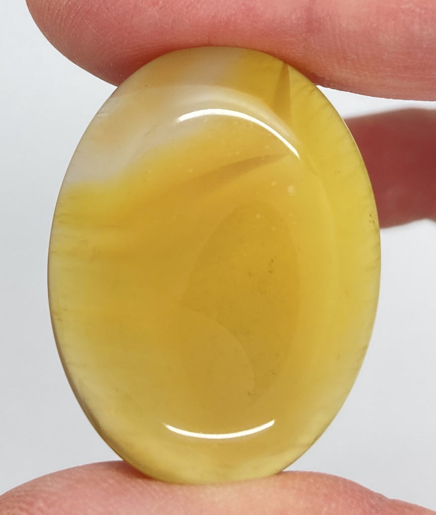 40x30mm Banded Agate Dyed Yellow Cabochon Gemstone S4093i