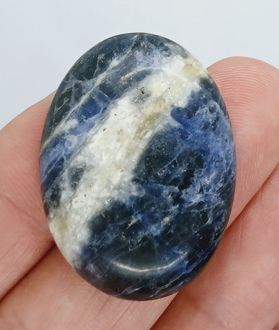 40x30mm Natural Sodalite Flat Back Cabochon Gemstone Cameo Jewelry Supply  S4116C