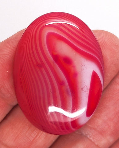 40x30mm Banded Agate Dyed Deep Red Cabochon Gemstone  S4117B