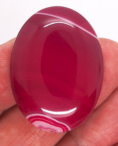 40x30mm Banded Agate Dyed Deep Red Cabochon Gemstone  S4117C
