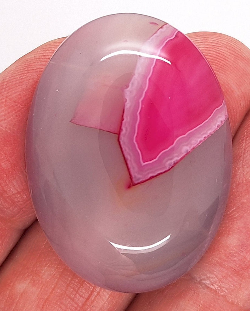 40x30mm Banded Agate Dyed Deep Red Cabochon Gemstone  S4117D