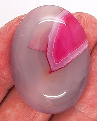 40x30mm Banded Agate Dyed Deep Red Cabochon Gemstone  S4117D