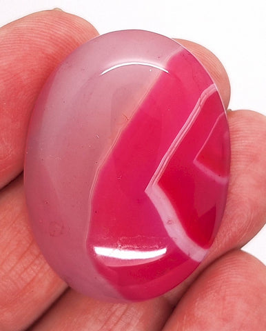 40x30mm Banded Agate Dyed Deep Red Cabochon Gemstone  S4117H