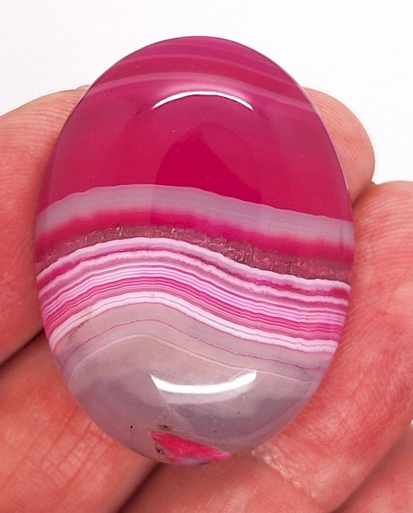 40x30mm Banded Agate Dyed Deep Red Cabochon Gemstone  S4117K