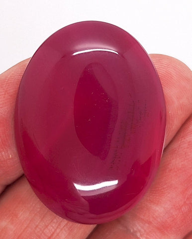40x30mm Banded Agate Dyed Deep Red Cabochon Gemstone  S4117N