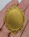 40x30mm Antique Gold Cabochon Pendant Setting with ring S4179