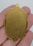 40x30mm Antique Gold Cabochon Pendant Setting with ring S4179