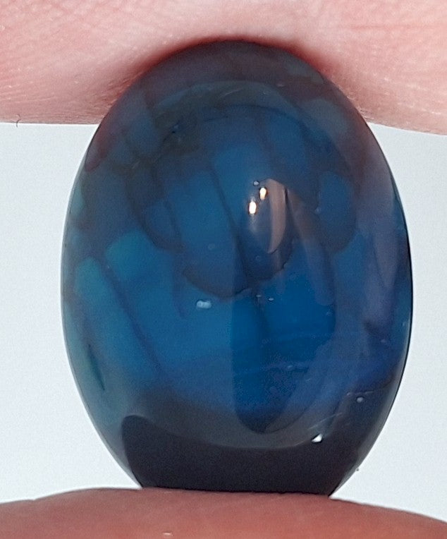 25x18mm Dyed Blue Agate Flat Back Oval Cabochon S4181H