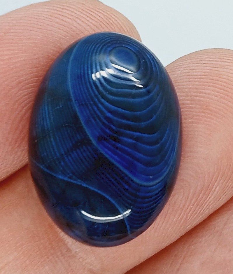 25x18mm Dyed Blue Agate Flat Back Oval Cabochon S4181K