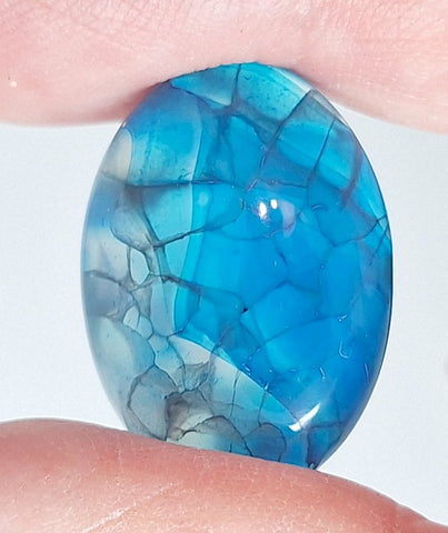 25x18mm Dyed Blue Agate Flat Back Oval Cabochon S4181P