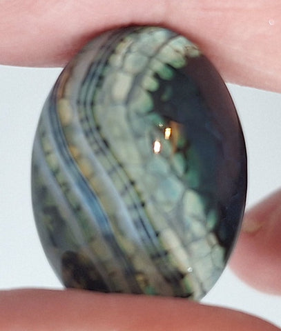 25x18mm Dyed Blue Agate Flat Back Oval Cabochon S4181i