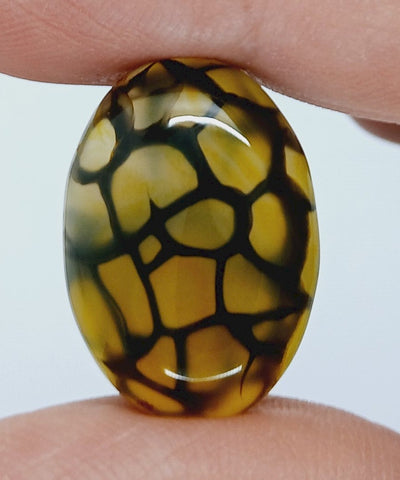 25x18mm Dyed Yellow Dragon Vein Agate Cabochon Stone S4182F