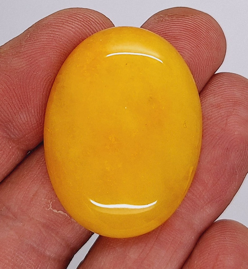 40x30mm Yellow Jade Flat Back Gemstone Cabochon S4190