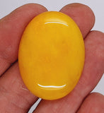 40x30mm Yellow Jade Flat Back Gemstone Cabochon S4190