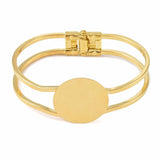 Gold Bracelet Bangle Blank Hinged Cuff Bracelet with 25mm Glue Pad S4195