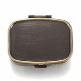 Antique Bronze Pill Box, Travel Medicine Box Blank Base  57x46.5x15mm S4196