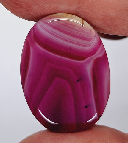 40x30mm Banded Agate Dyed Pinkish Purple Flat Backed Loose Semi-precious Gemstone Cabochon S4209J