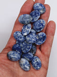 25x18mm Blue Spot Jasper Flat Backed Loose Semi-precious Gemstone Cabochon S4211