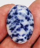 25x18mm Blue Spot Jasper Flat Backed Loose Semi-precious Gemstone Cabochon S4211