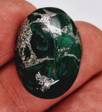 Second - READ DESCRIPTION  25x18mm Malachite with Silver Threading Cabochon Gemstone S4213D