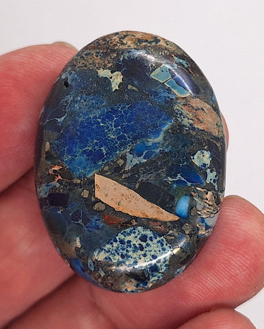 40x30mm Blue Matrix Oval Stone Cabochon read description S4214A