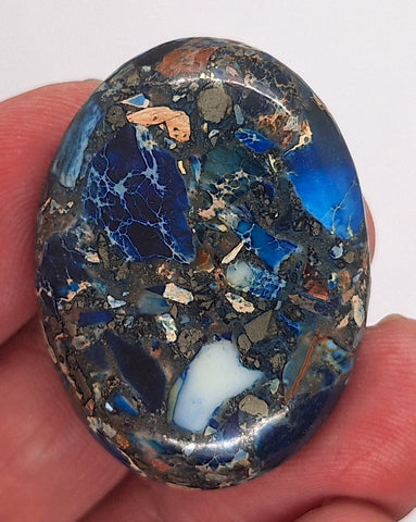 40x30mm Blue Matrix Oval Stone Cabochon read description S4214C