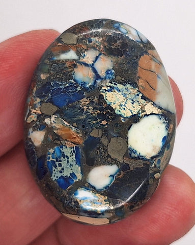 40x30mm Blue Matrix Oval Stone Cabochon read description S4214D