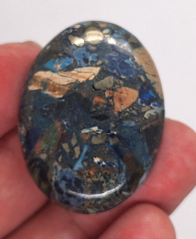 40x30mm Blue Matrix Oval Stone Cabochon read description S4214i