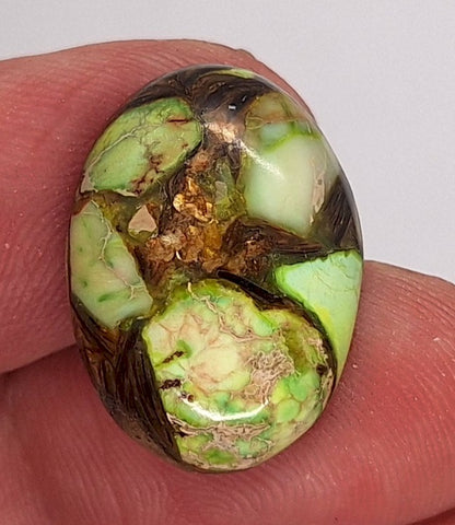 25x18mm Mixed color Copper Matrix Collage Cabochon Oval Flat Back Stone S4221G