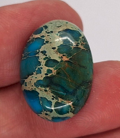 25x18mm Mixed color Copper Matrix Collage Cabochon Oval Flat Back Stone S4221L
