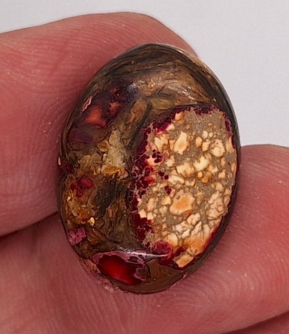 25x18mm Mixed color Copper Matrix Collage Cabochon Oval Flat Back Stone S4221C