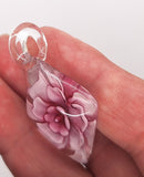 Closeout - Pink Glass Flower Kite Centerpiece Pendant S4234