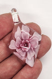 Closeout - Pink Glass Flower Kite Centerpiece Pendant S4234