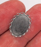 Closeout - 48pcs Silver 18x13mm Lace Edge Bezels S4235