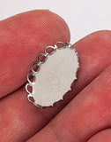 Closeout - 48pcs Silver 18x13mm Lace Edge Bezels S4235