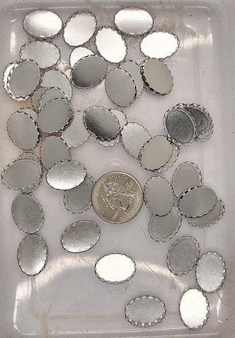 Closeout - 48pcs Silver 18x13mm Lace Edge Bezels S4235