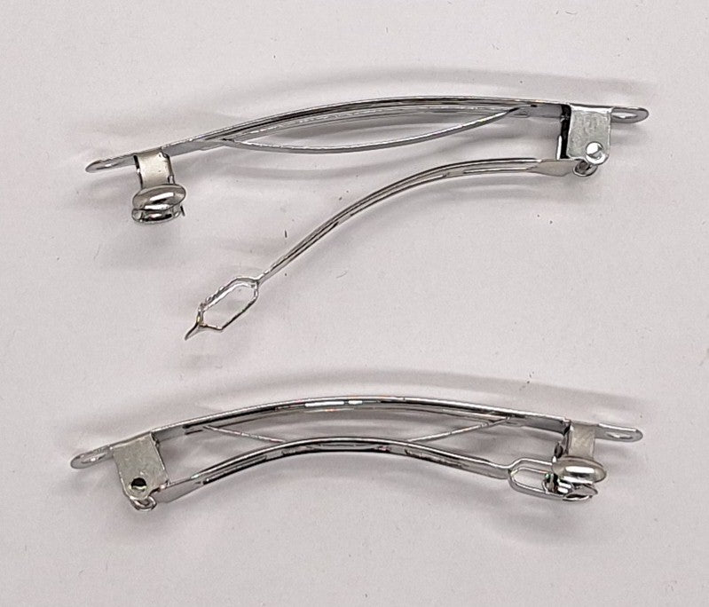 60mm (2 3/8in) French Barrette Hair Clip smooth rivet hole S4237