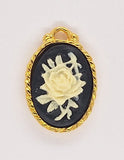 18x13mm Gold Open Back Cabochon Cameo Setting with ring S4239
