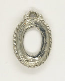 18x13mm Silver Open Back Cabochon Cameo Setting with ring S4240