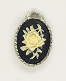 18x13mm Silver Open Back Cabochon Cameo Setting with ring S4240