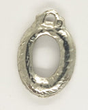 18x13mm Silver Open Back Cabochon Cameo Setting with ring S4240