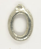 25x18mm Silver Open Back Cabochon Cameo Setting with ring S4242