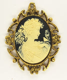40x30mm Antique Gold Open Back Cabochon Cameo Setting with ring S4244
