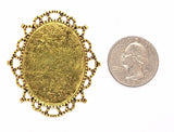 40x30mm Antique Gold filigree setting no loop no pin S4246