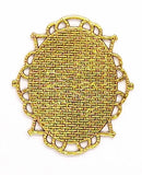 40x30mm Antique Gold filigree setting no loop no pin S4246