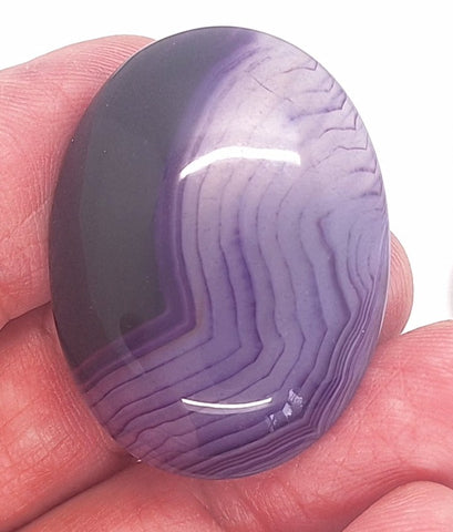 40x30mm Banded Agate Dyed Purple Gemstone Cabochon S4247B