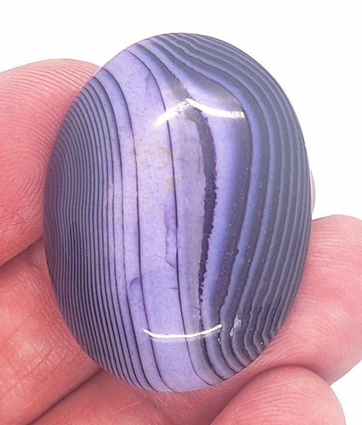 40x30mm Banded Agate Dyed Purple Gemstone Cabochon S4247C