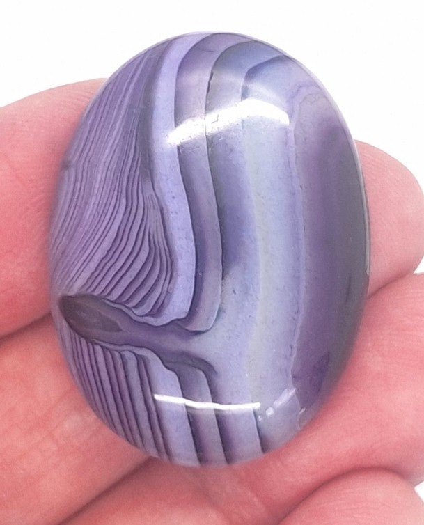 40x30mm Banded Agate Dyed Purple Gemstone Cabochon S4247E