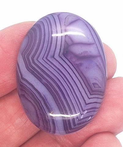 40x30mm Banded Agate Dyed Purple Gemstone Cabochon S4247F